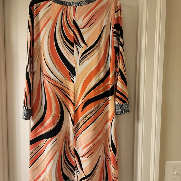 CALVIN KLEIN - ¾ Sleeve Multicolor Dress - Picture 2 of 4